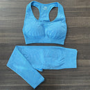 Completo Sportivo Donna 2 Pezzi - Leggings Push-Up + Reggiseno Sportivo Imbottito, Materiale Traspirante ad Asciugatura Rapida