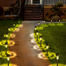 Set 10 Lampade Solari da Giardino LED - Illuminazione Esterna Bianco Caldo, Design a Picchetto