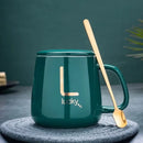 Set Tazza in Ceramica Autoriscaldante | Piastra Scaldante a Induzione | Con Cucchiaino e Coperchio | Mantiene la Temperatura a 55°C