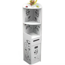 Mobile Verticale Angolare per Bagno 100x24x24 cm - Bianco Moderno con Cassetti e Ripiani