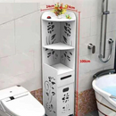 Mobile Verticale Angolare per Bagno 100x24x24 cm - Bianco Moderno con Cassetti e Ripiani