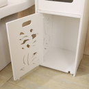 Mobile Verticale Angolare per Bagno 100x24x24 cm - Bianco Moderno con Cassetti e Ripiani