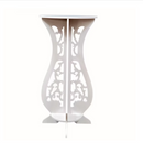 Tavolino decorativo a clessidra bianco in PVC - Appoggio per caffè e vasi, design moderno