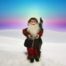 Statuina decorativa di Babbo Natale con bacchetta e costume dai colori festivi