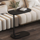 Tavolino Laterale Ovale Nero per Divano e Letto - Design Moderno ed Elegante