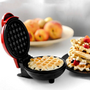 Mini macchina elettrica per waffle e cialde con piastre antiaderenti - Design compatto rosso