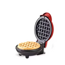 Mini macchina elettrica per waffle e cialde con piastre antiaderenti - Design compatto rosso