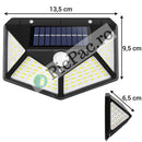 Lampada Solare con 100 LED e Sensore di Movimento - 600 Lumen