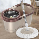Mocio Rotante con Secchio 8L e Sistema di Strizzatura - Set Completo con 2 Ricambi in Microfibra