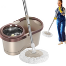 Mocio Rotante con Secchio 8L e Sistema di Strizzatura - Set Completo con 2 Ricambi in Microfibra