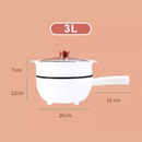Padella e Pentola Elettrica Portatile Per Cucinare Senza Cucina a Gas, 2-in-1, con coperchio trasparente, 26 cm