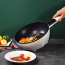 Padella e Pentola Elettrica Portatile Per Cucinare Senza Cucina a Gas, 2-in-1, con coperchio trasparente, 26 cm