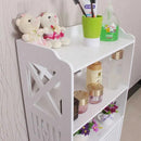 Mobile Organizer per Bagno in WPC con 3 Ripiani e Ante, Resistente all'Umidità