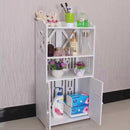 Mobile Organizer per Bagno in WPC con 3 Ripiani e Ante, Resistente all'Umidità