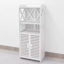 Mobile Organizer per Bagno in WPC con 3 Ripiani e Ante, Resistente all'Umidità