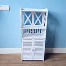 Mobile Organizer per Bagno in WPC con 3 Ripiani e Ante, Resistente all'Umidità