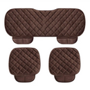 Set 3 Coprisedili Auto Trapuntati con Tasche - Sedili Anteriori + Divanetto Posteriore Marrone