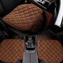 Set 3 Coprisedili Auto Trapuntati con Tasche - Sedili Anteriori + Divanetto Posteriore Marrone