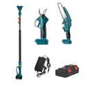 Set Forbici da Giardino + Mini Motosega 6 Pollici | 2 Batterie 48V, Asta Telescopica 2.13m, Angolo Regolabile