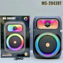 Cassa Portatile MS-2043BT con Woofer 8 pollici, Bluetooth, Luci RGB e Microfono per Karaoke