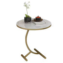 Tavolino Rotondo da Caffè Effetto Marmo - Design Moderno ed Elegante