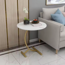Tavolino Rotondo da Caffè Effetto Marmo - Design Moderno ed Elegante