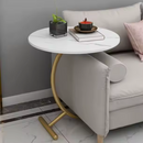 Tavolino Rotondo da Caffè Effetto Marmo - Design Moderno ed Elegante