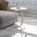 Tavolino Rotondo da Caffè Effetto Marmo - Design Moderno ed Elegante