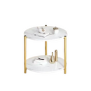 Tavolino da caffè rotondo con 2 piani contenitivi - Design moderno ed elegante