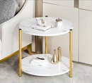 Tavolino da caffè rotondo con 2 piani contenitivi - Design moderno ed elegante