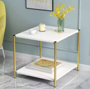 Tavolino da Caffè Quadrato a 2 Livelli - Design Moderno per il Soggiorno