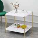 Tavolino da Caffè Quadrato a 2 Livelli - Design Moderno per il Soggiorno