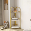 Scaffale decorativo angolare a 3 livelli - Design dorato con effetto marmo per soggiorno e ufficio