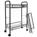 Scaffale metallico mobile con ruote, 3 ripiani, nero - Organizzazione multifunzionale