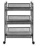 Scaffale metallico mobile con ruote, 3 ripiani, nero - Organizzazione multifunzionale