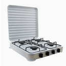 Piano Cottura a Gas Star Chef con 4 Fuochi, Design Compatto, Struttura Metallica Resistente, Bianco