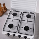 Piano Cottura a Gas Star Chef con 4 Fuochi, Design Compatto, Struttura Metallica Resistente, Bianco
