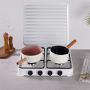 Piano Cottura a Gas Star Chef con 4 Fuochi, Design Compatto, Struttura Metallica Resistente, Bianco
