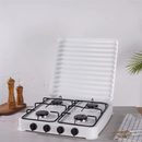 Piano Cottura a Gas Star Chef con 4 Fuochi, Design Compatto, Struttura Metallica Resistente, Bianco