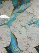 Pellicola Autoadesiva per Pareti Effetto Marmo Azzurro Pastello con Oro 0,6x3m - Design Premium