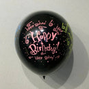 Palloncino Nero Happy Birthday in Lattice Premium - Decorazioni Eleganti per Compleanni