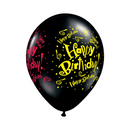 Palloncino Nero Happy Birthday in Lattice Premium - Decorazioni Eleganti per Compleanni
