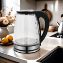 Bollitore Elettrico Portatile 1500W Vetro e Acciaio Inox - Ebollizione Rapida per Tè e Caffè
