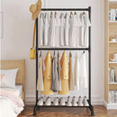 Appendiabiti con Ripiani e Barra per Grucce, 73 x 42 x 175 cm, Organizer Multifunzione per Camera da Letto, Ingresso o Cabina Armadio