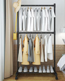 Appendiabiti con Ripiani e Barra per Grucce, 73 x 42 x 175 cm, Organizer Multifunzione per Camera da Letto, Ingresso o Cabina Armadio
