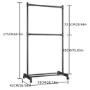 Appendiabiti con Ripiani e Barra per Grucce, 73 x 42 x 175 cm, Organizer Multifunzione per Camera da Letto, Ingresso o Cabina Armadio