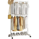 Appendiabiti con Ripiani e Barra per Grucce, 73 x 42 x 175 cm, Organizer Multifunzione per Camera da Letto, Ingresso o Cabina Armadio