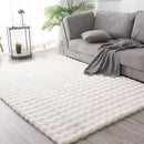 Tappeto Soffice in Pelliccia Sintetica Design 3D Bubble 180x230cm - Bianco Nordic per Soggiorno e Camera da Letto