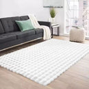 Tappeto Soffice in Pelliccia Sintetica Design 3D Bubble 180x230cm - Bianco Nordic per Soggiorno e Camera da Letto