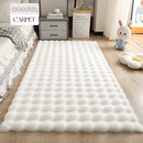 Tappeto Soffice in Pelliccia Sintetica Design 3D Bubble 180x230cm - Bianco Nordic per Soggiorno e Camera da Letto